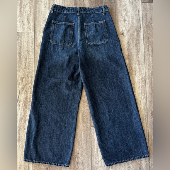 Old Navy Women’s Size 6 High-Rise Baggy Wide Leg Jeans Dark Wash Drapey Denim - Picture 10 of 14